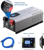 Ampinvt 5000W Peak 15000watts Pure Sine Wave Power Inverter 24V DC to 120/240V AC Split Phase with Battery AC Charger,Off Grid Low Frequency Solar Inverter for Home