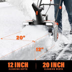 MAXLANDER Corded Electric Snow Blower, 20 Inch 15A Electric Snow Thrower with Dual LED Headlights & 180° Adjustable Chute, 25FT Throwing Distance, Walk-Behind Snowblower for Driveway and Walkway