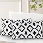 idee-home Outdoor Pillows with Inserts Included, Patio Outside Lumbar Pillows Waterproof Set of 2, 12 x 20 inch