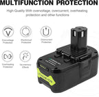 ARyee Upgrade 6.0Ah Lithium Replacement Battery for Ryobi 18V ONE+ Cordless Power Tool Compatible with P102 P103 P104 P105 P107 P108 Lithium Battery
