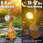 Porch Goose Statue with Solar Bubble Light Garden Yellow Figurine Decor for Yard Lawn Patio Outdoor Decorations Housewarming Gifts for Mom Grandma Women