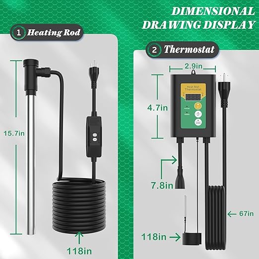 1500W Titanium Fully Submersible Portable Electric Immersion Large Pool & Hot Tub Water Heater with LCD Thermostat & GFCI Leakage Protection, Ideal for Baptistry, Bathtub, Bucket, Swimming Pool (YG)