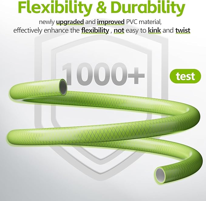 SPECILITE Flexible Garden Water Hose 50 Ft, Heavy Duty, Lightweight and Leak-Proof Pipe× 1/2 In, 3/4" Brass Swivel Fittings,Burst 600 PSI, Non-Expandable, Kink-Proof, For Car, Yard, Outdoor, Lawn