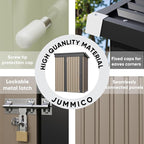 JUMMICO Metal Outdoor Storage Shed 5 x 3 FT Metal Shed with Lockable Door,Waterproof Garden Tool Shed Storage House for Backyard Patio Lawn, Brown