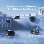 Beatbot AquaSense 2 Ultra Cordless Robotic Pool Cleaner for Complex Pools, Mapping with AI Camera, 5-in-1 Cleaning, Smart Surface Parking, Skimmer with APP Control, Water Clarification – Abyssal Blue