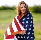 4x6 FT American Flags for Outdoor,Super Tough Spun Polyester & Long Lasting Nylon USA Flag Embroidered Stars, Sewn Stripes, Brass Grommets UV Protection Outdoor High Wind & All Weather USA Flag