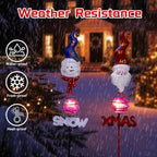 Solar Christmas Decorations Outdoor,2 Pack Snowman＆Santa Claus Xmas Pathways Lights,Christmas Solar Garden Stake Lights for Outside Lawn Patio Landscape