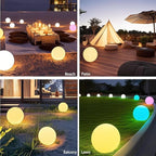 10-in Solar Globe Light Outdoor Waterproof, Dimmable Solar Balls for Garden w/Remote, Glowing Orb Light for Outside w/Ground Stake, Globe Floor Mood Lamp for Patio Yard Lawn Backyard Decor(16 Colors)