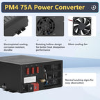 75A RV Power Converter 110VAC to 12VDC RV Converter 75 Amp RV Power Converters Built-in 4 Stage Smart Battery Charger for Lithium Batteries RV Converters Fully Adjustable Output from 13V to 16.5V