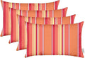 RSH DECOR: Sunbrella Lumbar Throw Pillows Set of 4 | 20" x 12" | Water and Fade-Resistant Performance Fabric | Outdoor Pillow Covers with Down-Alternative Inserts | Dolce Mango