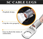 2 Gauge Battery Power Cable (Black, 12 Feet) - 2 AWG Automotive Welding Wire with M8 & M10 SC Lugs for Car, Camper, RV, Solar Low Voltage Wiring - Copper Clad Aluminum