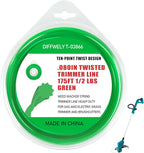 080 Twisted Trimmer Line T-03866 for Makita Gas and Electric Grass Trimmer and Brushcutters,0.080In Weed Wacker String Compatible with Most Cordless Trimmers Standard Models -- Green 175Ft 1/2 lbs