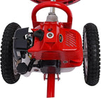 49cc 2-Stroke Gas Lawn Mower, 2-in-1 High Speed Brush Lawn Mower, 1.8kw Walk Behind Weed Trimmer with Single-Cylinder Air-Cooled System, 6500-7000 RPM, Hand Start, Weeding Baffle