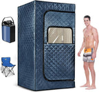 Portable Steam Sauna Tent for Home – Dual Mode Standing/Sitting Sauna Box with 9-Level Temperature Control (95-140°F), 3L Steamer & Wireless Remote, Large Size 72 Auto Shut-Off