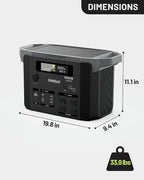 Portable Power Station 1000W (2000W Peak),1075Wh LiFePO4 Battery, 1000W AC/100W USB-C Output, 1.5 Hrs Fast Charge, Solar Generator for Home Backup Power, Outdoor Camping & RVs, Off-Grid Living