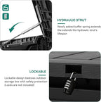 YITAHOME 100 Gallon Resin Deck Box, Weather Resistant Outdoor Storage Box, Lockable Indoor Outdoor Storage for Supplies and Essentials, Black
