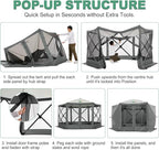 COBIZI 12x12ft Pop up Gazebo on Clearance Screen Canopy Tent for Camping, Camping Outdoor Screened Gazebo with Sidewalls, Portable Hub with Carrying Bag and Ground Stakes, Grey(Upgraded 2.0)