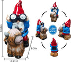 Gnome Garden Statue Solar Lights Outdoor Binoculars on Highland Cow,Birthday Gifts for Women/Men, Housewarming Gifts,Outdoor Decor for Balcony,Garden,Patio,Yard,Lawn(Cow Gnome)