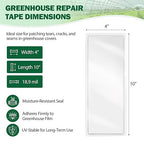 EAGLE PEAK Greenhouse Repair Tape 4”x10”, Heavy Duty Clear Waterproof Patch Kit, Sealing Tape for Greenhouse Film, Tent, Awning, RV Roof Repair, 4 Pack, Clear