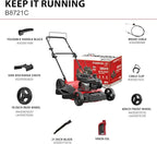 PowerSmart 21-Inch Gas Push Lawn Mower with 125cc Briggs and Stratton Engine, 2-in-1 Mulching Lawn Mower with Side-Discharge, 6-Positions Adjustable Cutting Height (B8721C)