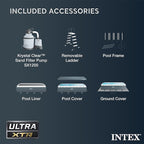 Intex 18' x 9' x 52" Ultra XTR Rectangular Frame Swimming Pool Set with Pump - Above Ground Backyard Large Rectangle Pool with 45-Inch Deep Water