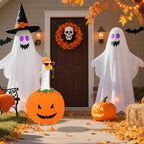 Hysagtek Halloween Porch Goose Outfits - Yard Goose Outfits Pumpkin Costume with Glasses Fall Halloween Goose Clothes for 23" Goose Outdoor Patio Yard Lawn Art Decoration