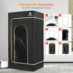 COSVALVE Portable Sauna Box for Home Sauna Steamer with 4L Large Steam Pot, 1600W Fast Heating Full Size Personal Sauna, 16 Levels, Remote Control, Foldable Chair, 2.9' x 2.5' x 5.9'