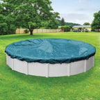 Robelle 18 ft Extra Heavy Duty Blue Winter Pool Cover for Above Ground Pools, 4 ft Overlap (22 ft Cover Size), Solid 10 x 10 Scrim, 2.91 oz/yd2, 12-Year Warranty, Style: 5818-4-ROB