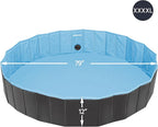 Yaheetech Foldable Dog Pool Collapsible Hard Plastic Dog Swimming Pool Portable Pet Pools Doggie Wading Pool Bath Tub for Puppy Small Medium Large Dogs, 79 x 12 Inches Black