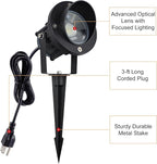 GBS9809 LED Spotlights, 9W 120V Line Voltage, 5000K Daylight, with Metal Ground Stake, Outdoor Flag Light, Landscape Spotlight, Corded Plug, Not Dimmable (Pack of 2)