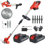 Cordless Weed Wacker, Electric Weed Eater, Grass Trimmer Cordless, 2 Batteries, Weed Erimmer,GCJ-Hong