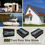 WZRELB 2000W 36V 120V Pure Sine Wave Power Inverter with 2 AC Outlets,Car Inverter,Remote Control