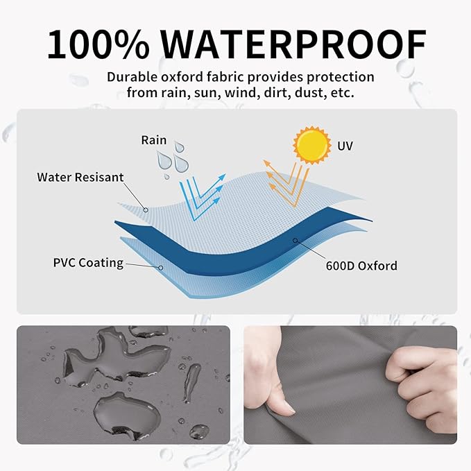 Easy-Going Waterproof Outdoor Couch Cover, Heavy Duty 3-Seater Patio Sofa Cover, Windproof Outdoor Furniture Cover with Air Vent （88Wx32.5Dx33H inch,Gray/Black