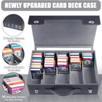 5-Row 3900+ Trading Card Storage Box for MTG, Card Deck Box with Snap-fit Design, 5 Card Sleeves, 10 Stoppers, 80 Dividers and 1 Dice Tray (Black-Grey)