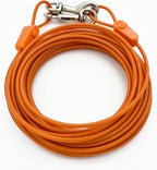 IntelliLeash 40ft Tie-Out Cables for Dogs - Strong, Safe, and Durable Dog Tie-Outs for Small Dogs up to 90 Pounds - Weather and Wear Resistant Galvanized Aircraft Cable for Outside Use