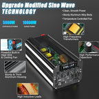 LVYUAN 5000 Watt Power Inverter 48V to 110V 120V for Vehicle, Solar Inverter System, Heavy Duty, RV, Truck, Off Grid,Camping with 4 AC Outlets, LCD Display, Wireless Remote Control, Car Power Inverter