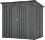 6x4 FT Outdoor Metal Storage Shed with Frame Floor & Sloping Roof, Lockable Double Door, Weatherproof Steel Garden Shed for Tools, Lawn Equipment & Patio Supplies