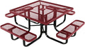 COATEDOUTDOORFURNITURE Heavy-Duty Portable Outdoor Kids Table with Umbrella Hole, Expanded Metal Kids Picnic Table, Commercial-Grade, Made in America (46 in, Square, Childrens, Burgundy)