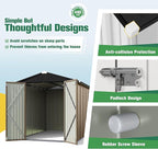 Flamaker 6x8 FT Storage Shed Waterproof Metal Garden Shed with Lockable Door Utility Tool Shed Outdoor Storage for Backyard, Patio and Lawn