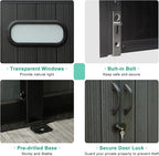 Domi 8' x12' Outdoor Resin Storage Shed with Lockable Door, Waterproof Outside Sheds with Windows & Vents, Heavy-Duty Plastic Tool Storage Shed for Patio Furniture, Lawn Mower, Bike