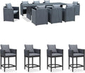 PURPLE LEAF 9-Piece Outdoor Patio Dining Set Modern Large Weather-Resistant Table and Aluminum Chairs Olefin Fabric Cushions for Family Dinners and Indoor Kitchen Decor Beige Grey
