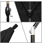 California Umbrella GSPT908302-5408 9' Round Aluminum Market, Crank Lift, Push Button Tilt, Black Pole, Sunbrella Patio Umbrella, 9-Feet