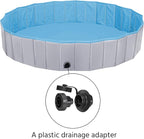 Yaheetech Foldable Dog Pool Portable Kiddie Pools Collapsible Hard Plastic Dog Swimming Pools Doggie Wading Pool Bath Tub for Puppy Small Medium Large Dogs, 63 x 12 Inches Gray