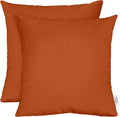 RSH DECOR: Sunbrella Square Throw Pillows Set of 2 | 20" x 20" | Water and Fade-Resistant Performance Fabric | Outdoor Pillow Covers with Down-Alternative Inserts | Canvas Rust