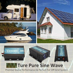 WZRELB 300W 12V 120V Pure Sine Wave Solar Power Inverter with Remote Control Switch