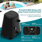 82" X 82" X 25" Hottub, 4-6 Person Inflatable Hot Tub, Portable Blow Up Hot Tub Round Portable Outdoor Spa with 130 Bubble Jets and Heater Pump, Filter