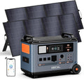 OSCAL PowerMax 6000 120V/240V Solar Generator with 2×400W Solar Panel, Power Station 6000W AC Outlets (9000W Peak), 2200W AC Charging/2400W Solar Charging, Emergency for Home, Battery Backup