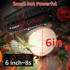 Electric Mini Chainsaw Cordless, 6 Inch Battery Chain Saw Handheld with Rechargeable Battery for Tree Trimming Wood Cutting, Gardening Tool Gifts for Men Dad Husband