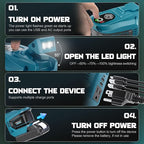 Real 200W Power Inverter Compatible With Makita, DC 18V to AC 110-120V Battery Inverter, LIVOWALNY Portable Power Station Generator, Charger Adapter Battery Powered with 2 USB & 1 Type-C & 1 AC Outlet