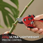 8-Inch Professional Pruning Shears - SK5 Steel Blades, Non-Stick Coating, Ergonomic Design, Suitable for Thick Branches, Safety Lock